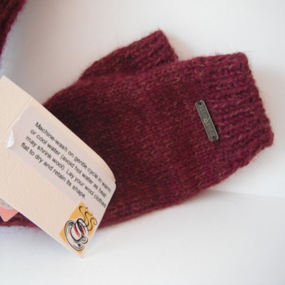 Handmade Fingerless Gloves Mittens Wrist Warmers Alpaca Blend Size M-L - Picture 4 of 4